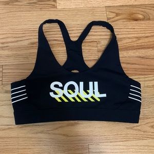 SOULCYCLE Black racer sports bra size small